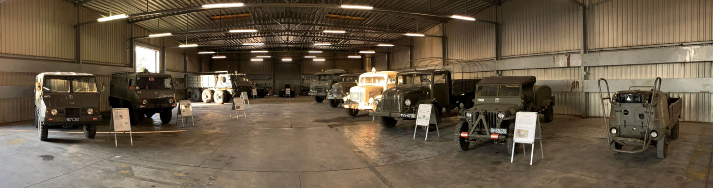 Large depot displaying Austrian wheeled and tracked vehicle history from 1955 until today