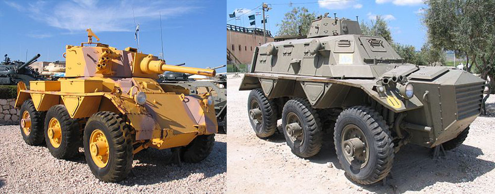 FV601 Saladin (links) und FV603 Saracen (rechts)