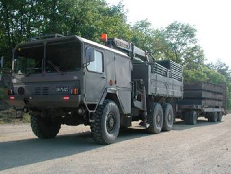 Type G3 with Palfinger PK 17000 loading crane in service with the 9th Armored Artillery Battalion