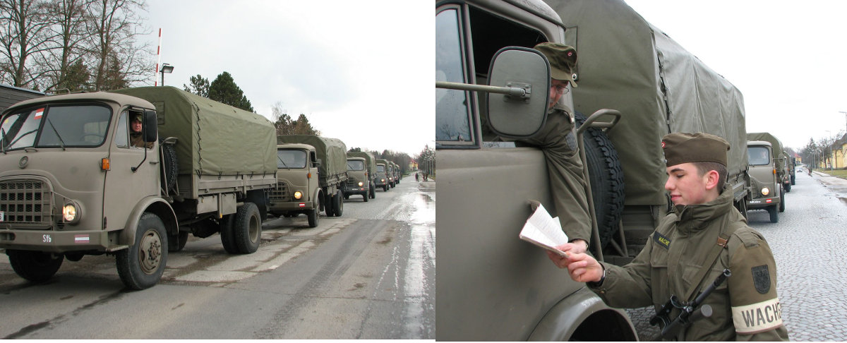 Departure of the Army’s last twenty “680” trucks, March 1 2007