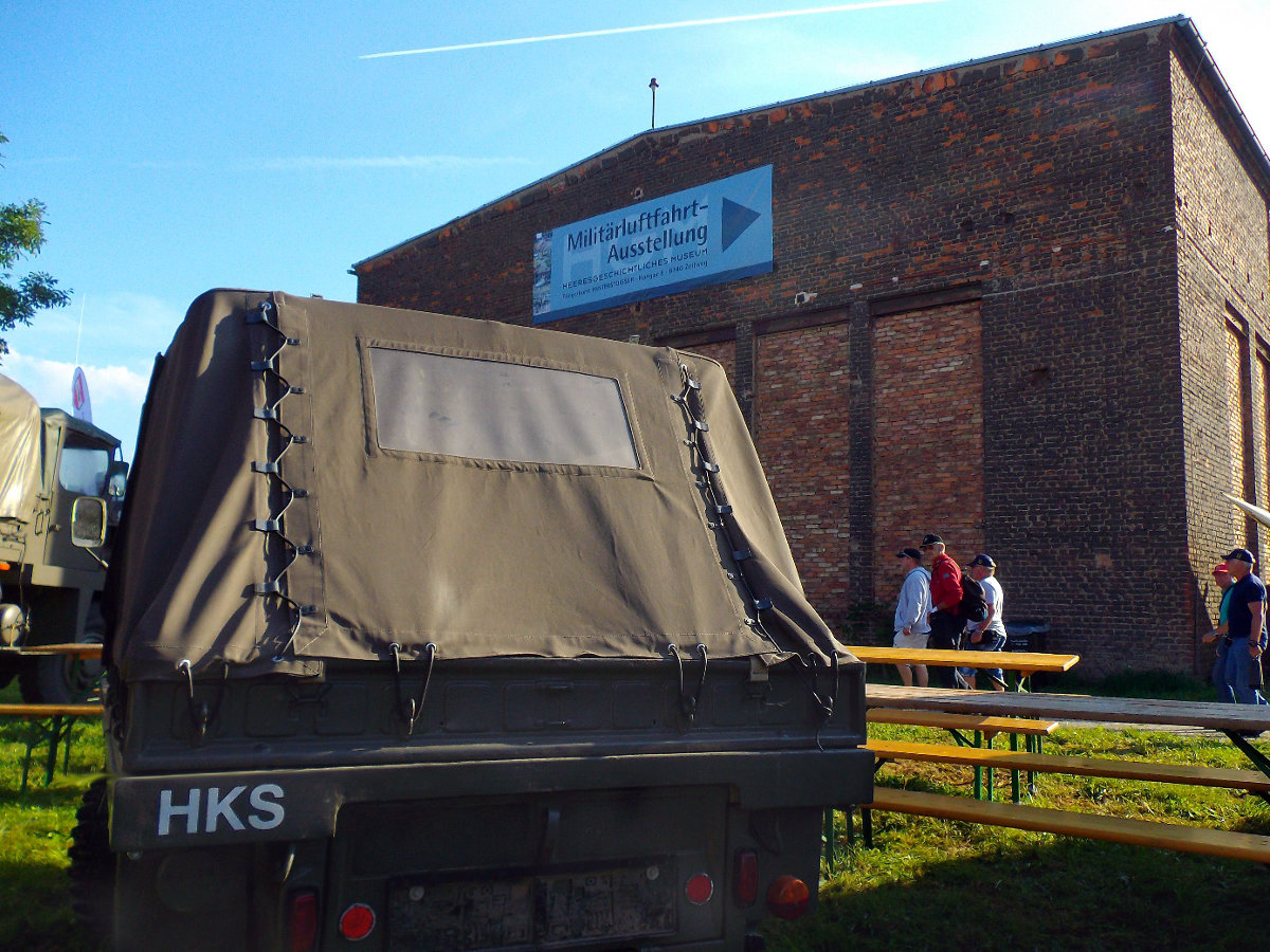 Our Puch Haflinger in front of the museum hangar