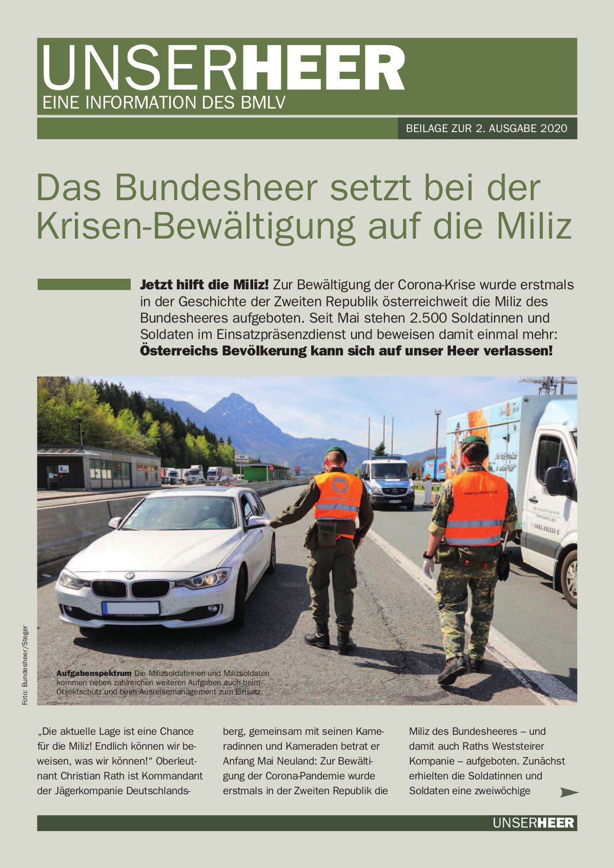 Titelblatt - UNSER HEER - Ausgabe2/2020