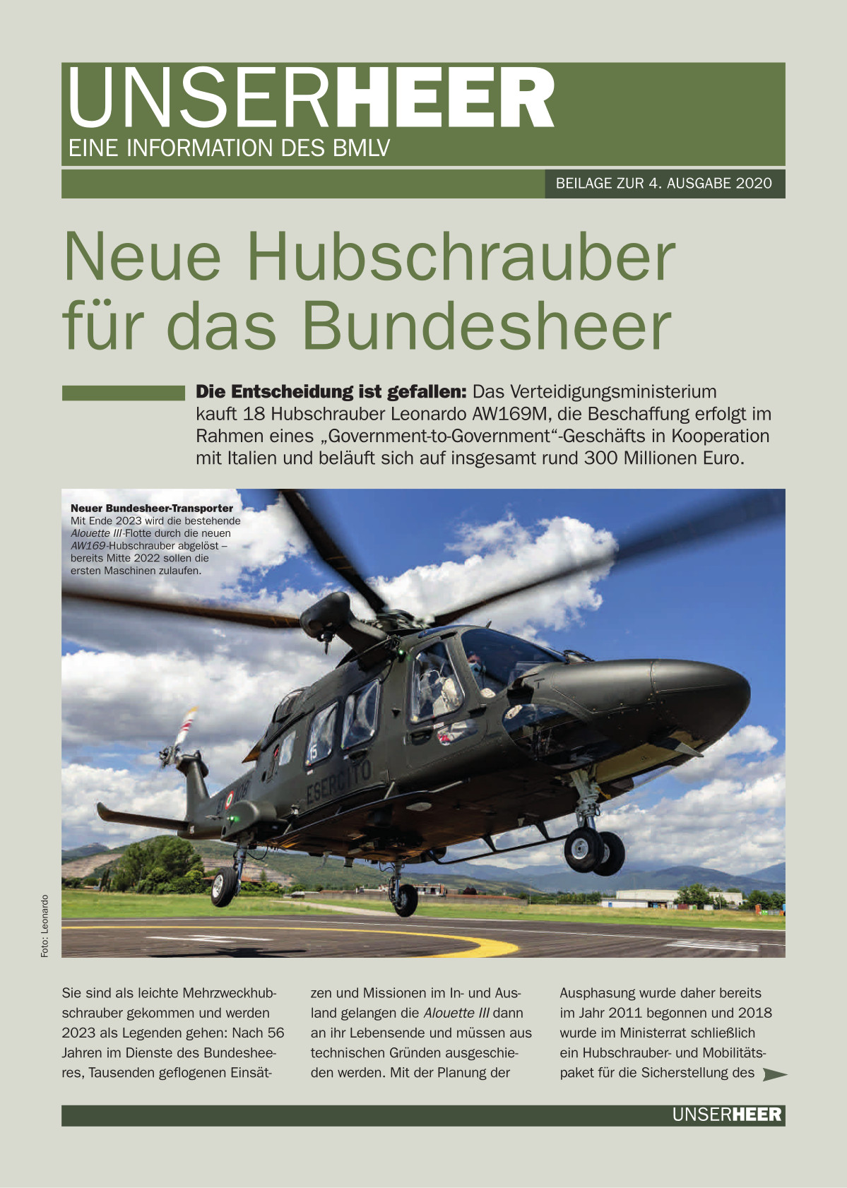 Titelblatt - UNSER HEER - Ausgabe 4/2020