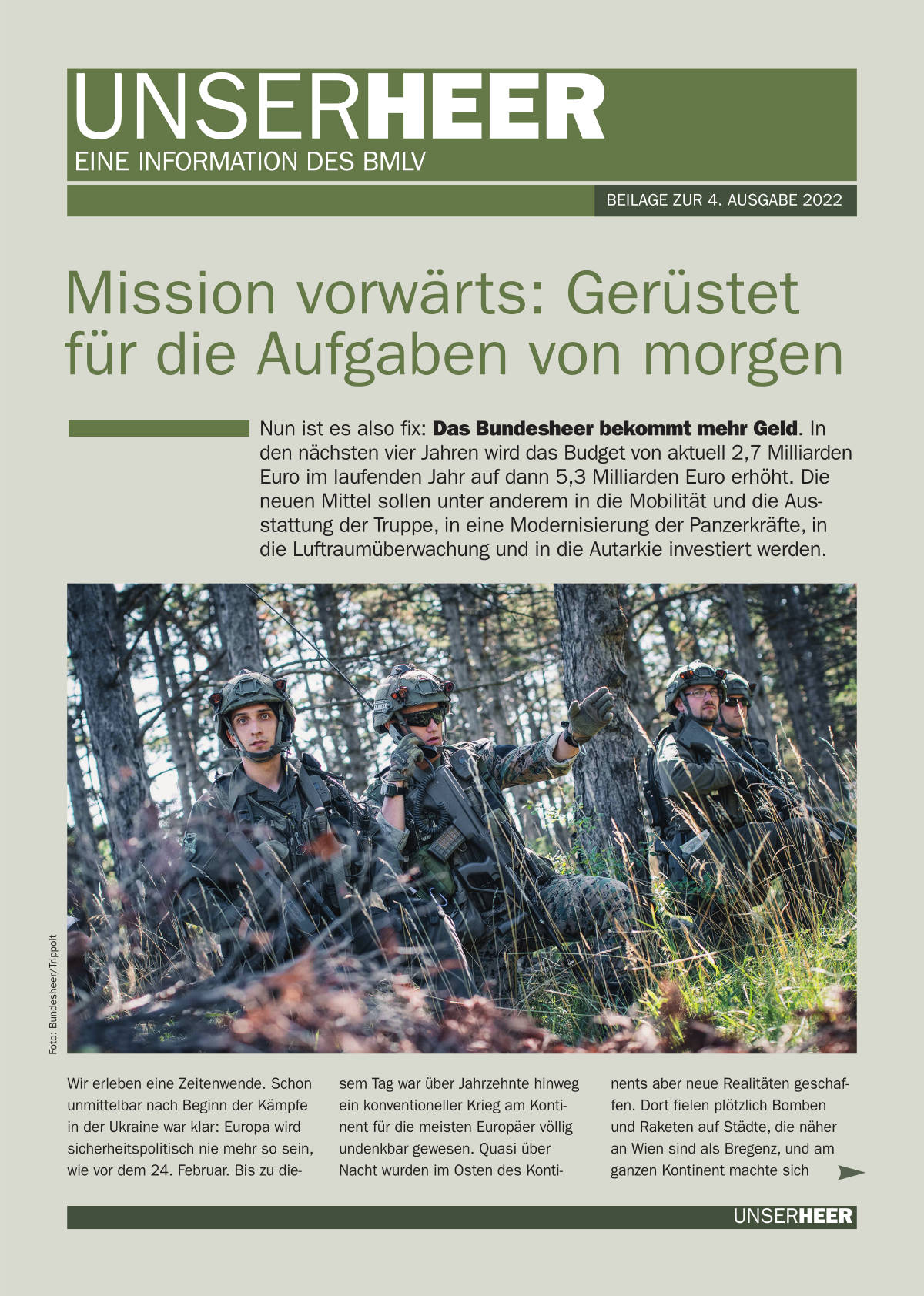 UNSER HEER - Ausgabe 4/2022 - Titelblatt