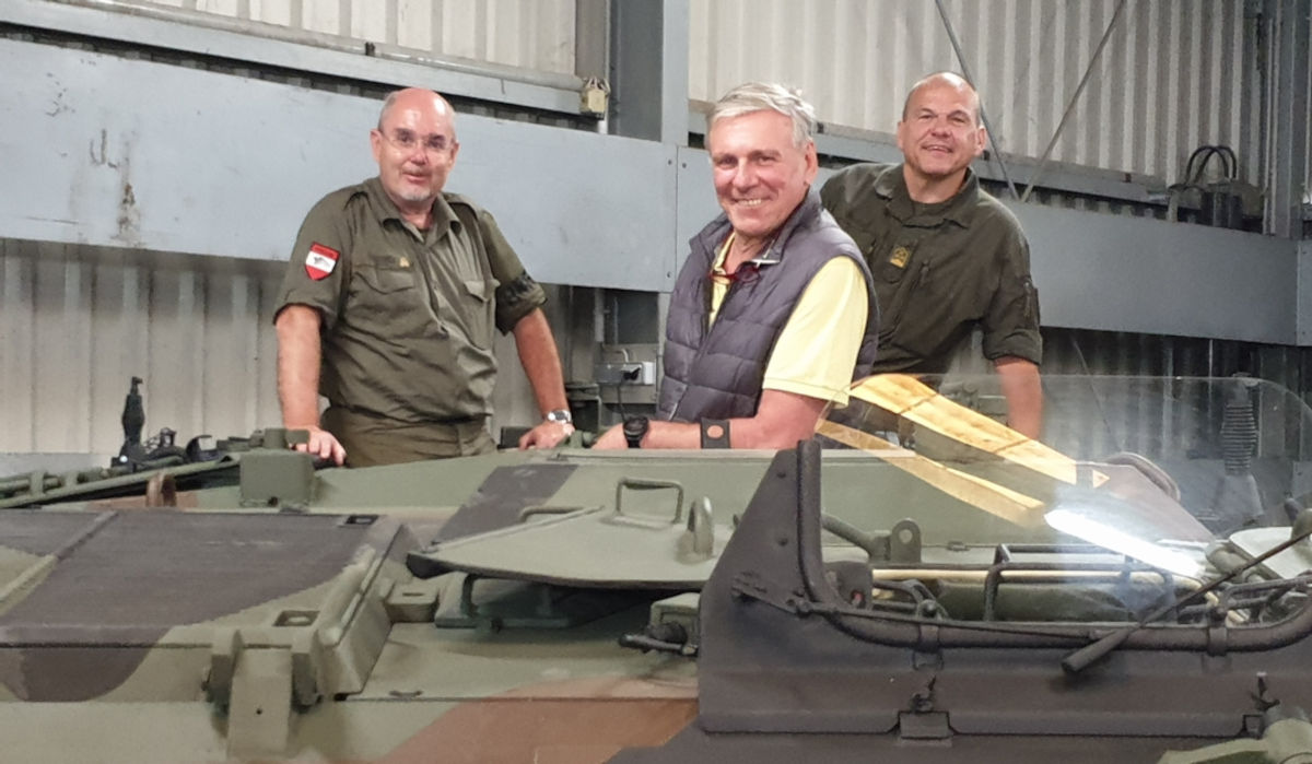 GenMjr (ret) Wolfgang Jilke with "his" former command vehicle