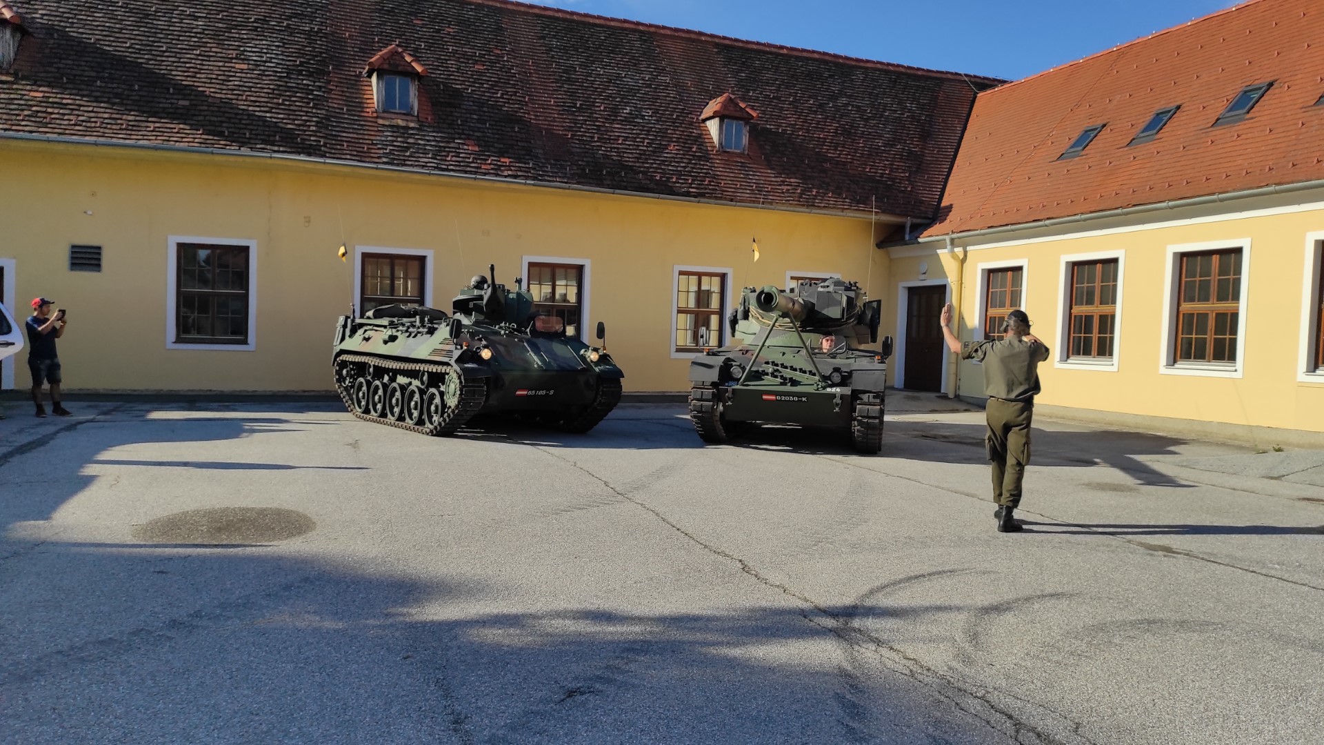 Arranging Kürassier and APC Saurer on the morning of the event Arranging Kürassier and APC Saurer on the morning of the event