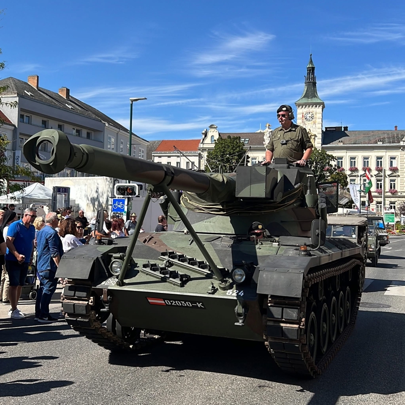 JKürassier Tank Participating in the Final Corso through downtown Mistelbach
